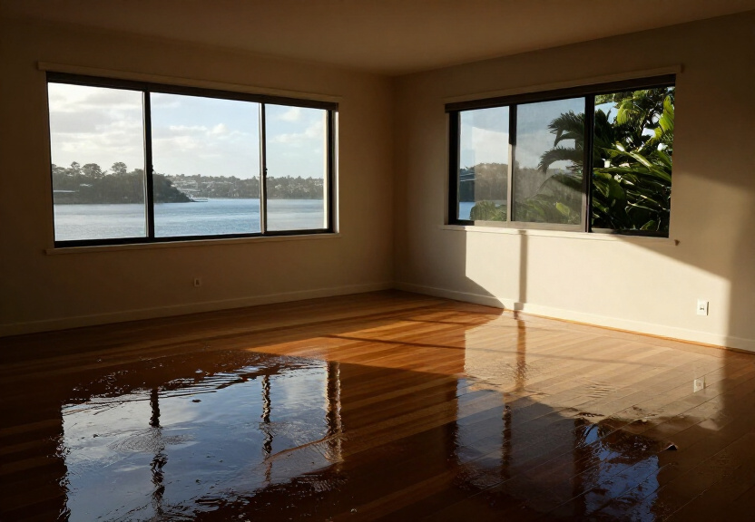 Flooded luxury home in Point Piper before restoration